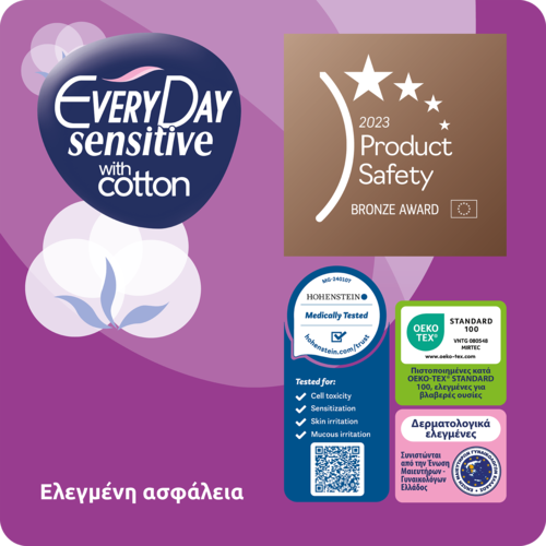 EVERYDAY - VALUE PACK SENSITIVE WITH COTTON Σερβιέτες Maxi Night Ultra Plus - 18τεμ.